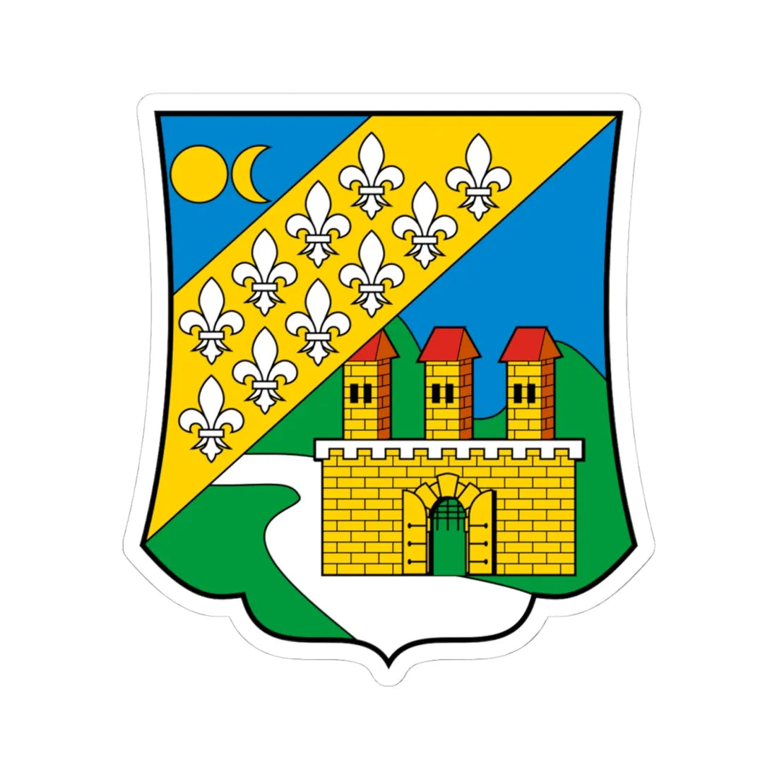 Coa Hungary Town Budapest 11th (Hungary) (Coat of Arms) STICKER Vinyl Kiss-Cut Decal 4 Inch White - The Sticker Space