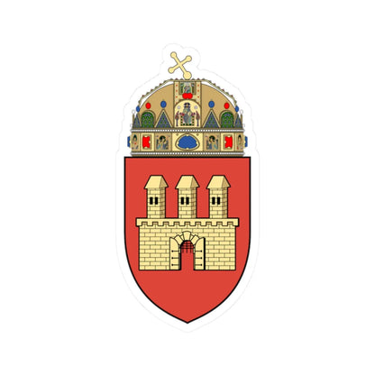 Coa Hungary Town Budapest 1st (Hungary) (Coat of Arms) STICKER Vinyl Kiss-Cut Decal 2 Inch White - The Sticker Space
