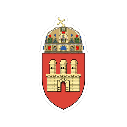 Coa Hungary Town Budapest 1st (Hungary) (Coat of Arms) STICKER Vinyl Kiss-Cut Decal 3 Inch White - The Sticker Space