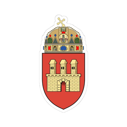 Coa Hungary Town Budapest 1st (Hungary) (Coat of Arms) STICKER Vinyl Kiss-Cut Decal 4 Inch White - The Sticker Space