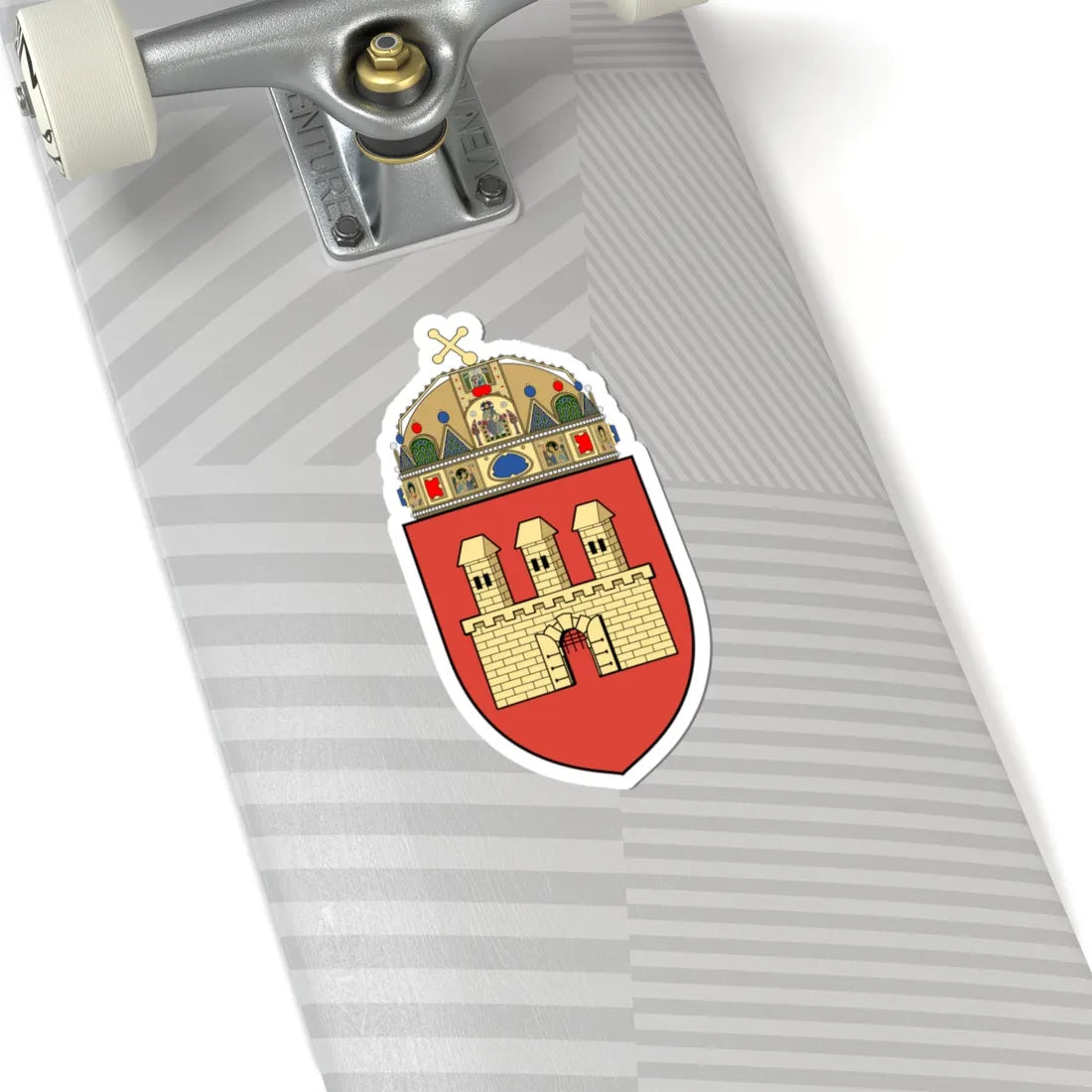 Coa Hungary Town Budapest 1st (Hungary) (Coat of Arms) STICKER Vinyl Kiss-Cut Decal - The Sticker Space