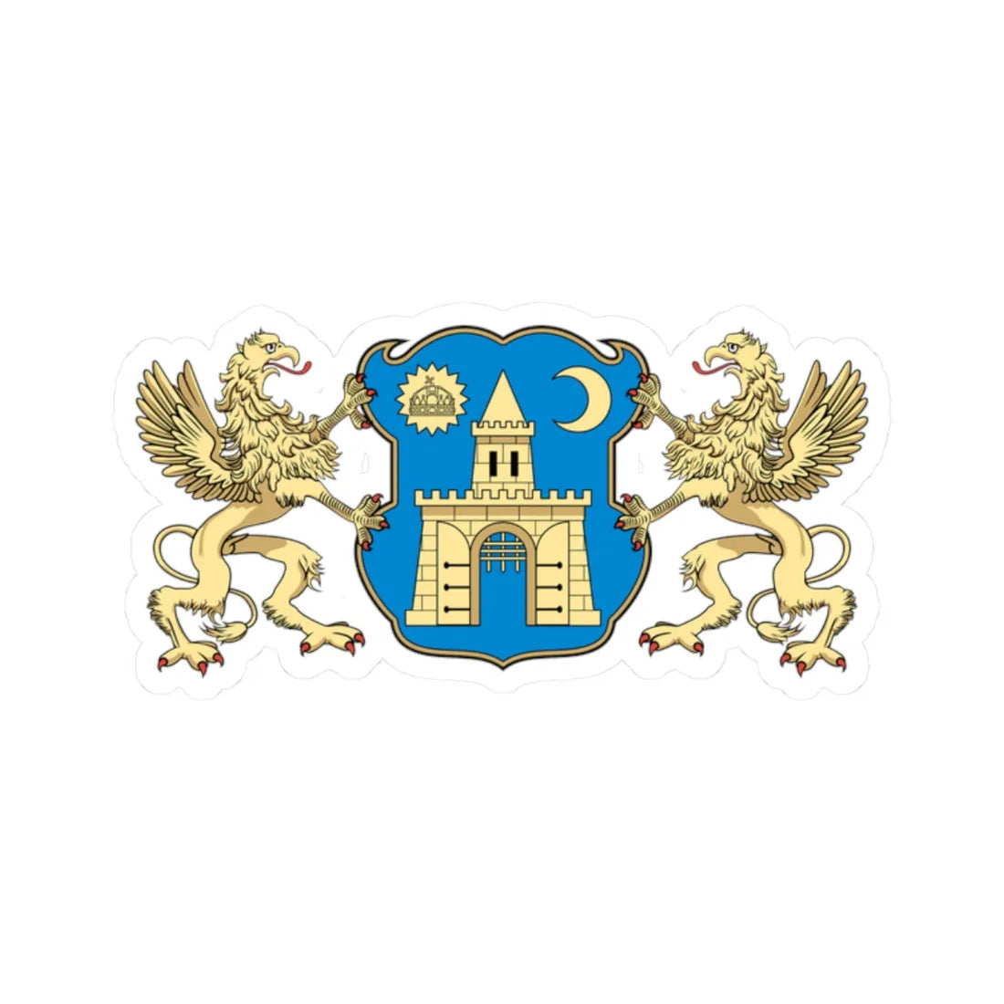 Coa Hungary Town Budapest 5th big (Hungary) (Coat of Arms) STICKER Vinyl Kiss-Cut Decal 2 Inch White - The Sticker Space