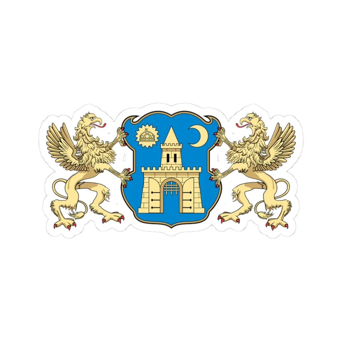 Coa Hungary Town Budapest 5th big (Hungary) (Coat of Arms) STICKER Vinyl Kiss-Cut Decal 3 Inch White - The Sticker Space
