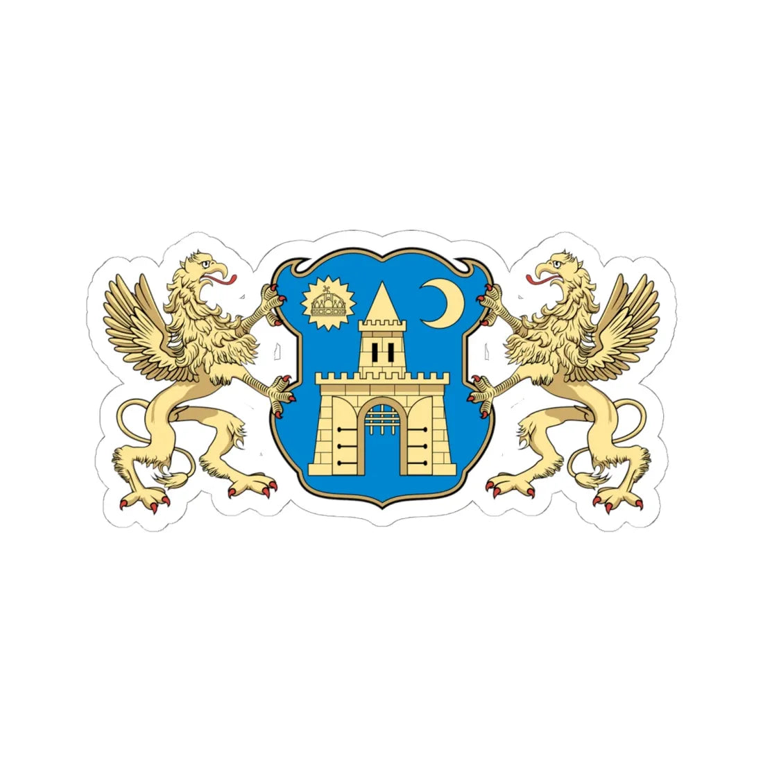 Coa Hungary Town Budapest 5th big (Hungary) (Coat of Arms) STICKER Vinyl Kiss-Cut Decal 6 Inch White - The Sticker Space
