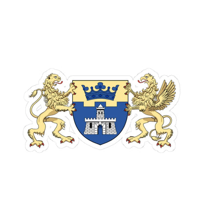 Coa Hungary Town Budapest 7th big (Hungary) (Coat of Arms) STICKER Vinyl Kiss-Cut Decal 3 Inch White - The Sticker Space