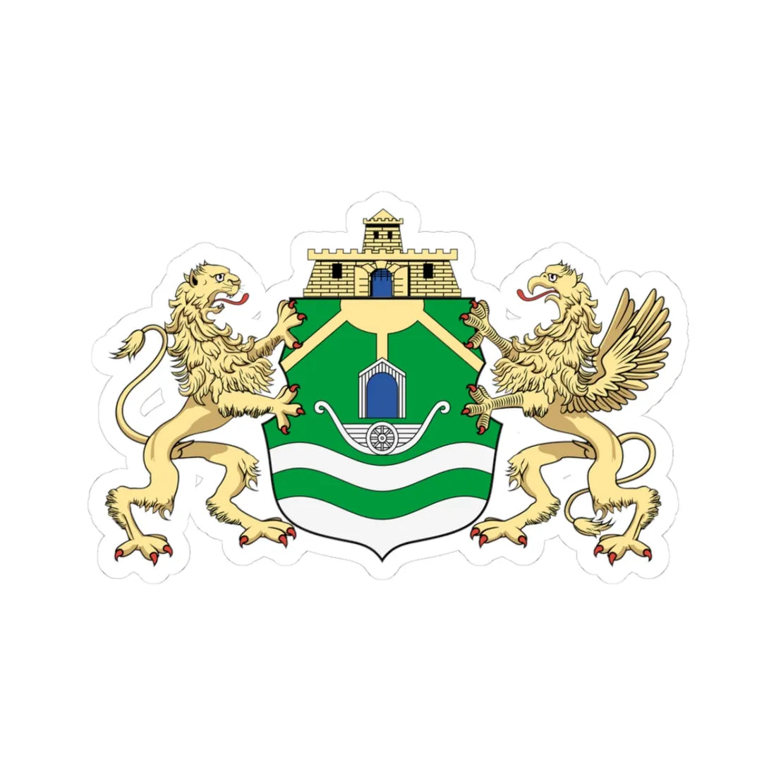 Coa Hungary Town Budapest 9th big (Hungary) (Coat of Arms) STICKER Vinyl Kiss-Cut Decal 3 Inch White - The Sticker Space