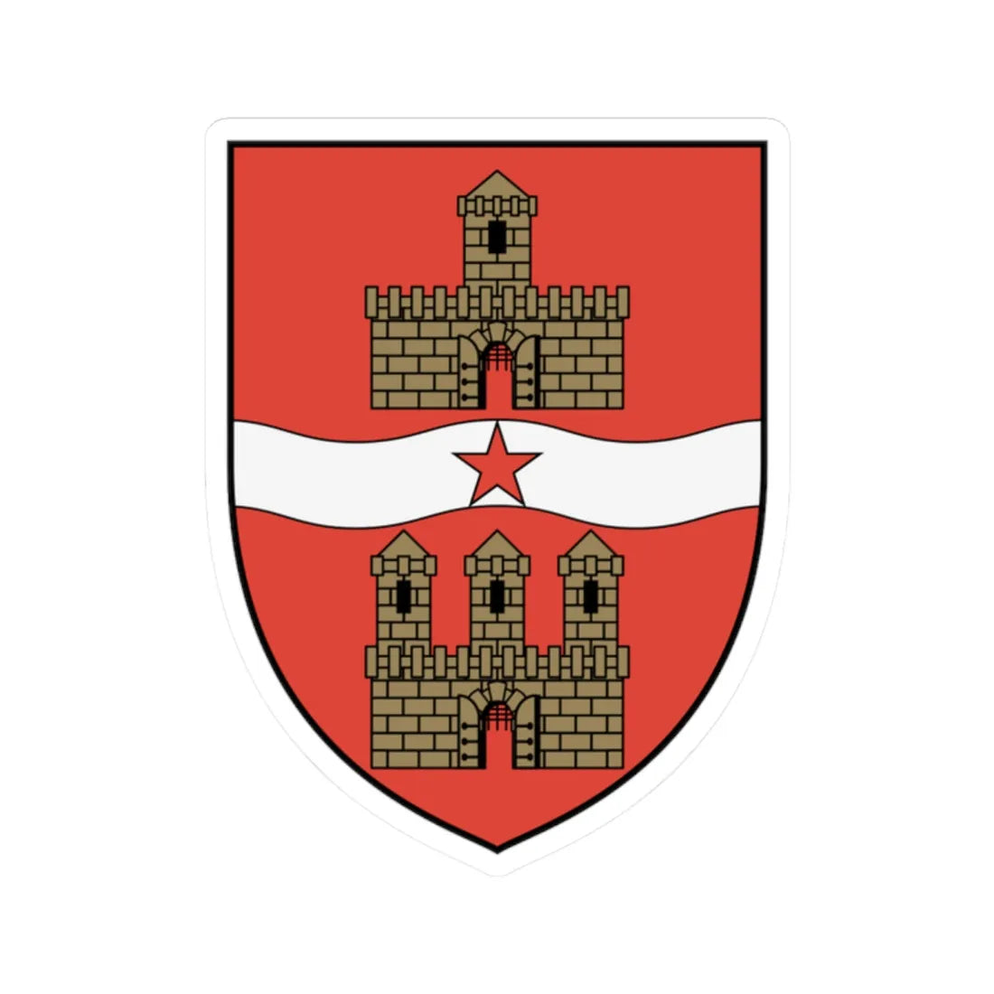 Coa Hungary Town Budapest History (Hungary) (Coat of Arms) STICKER Vinyl Kiss-Cut Decal 2 Inch White - The Sticker Space