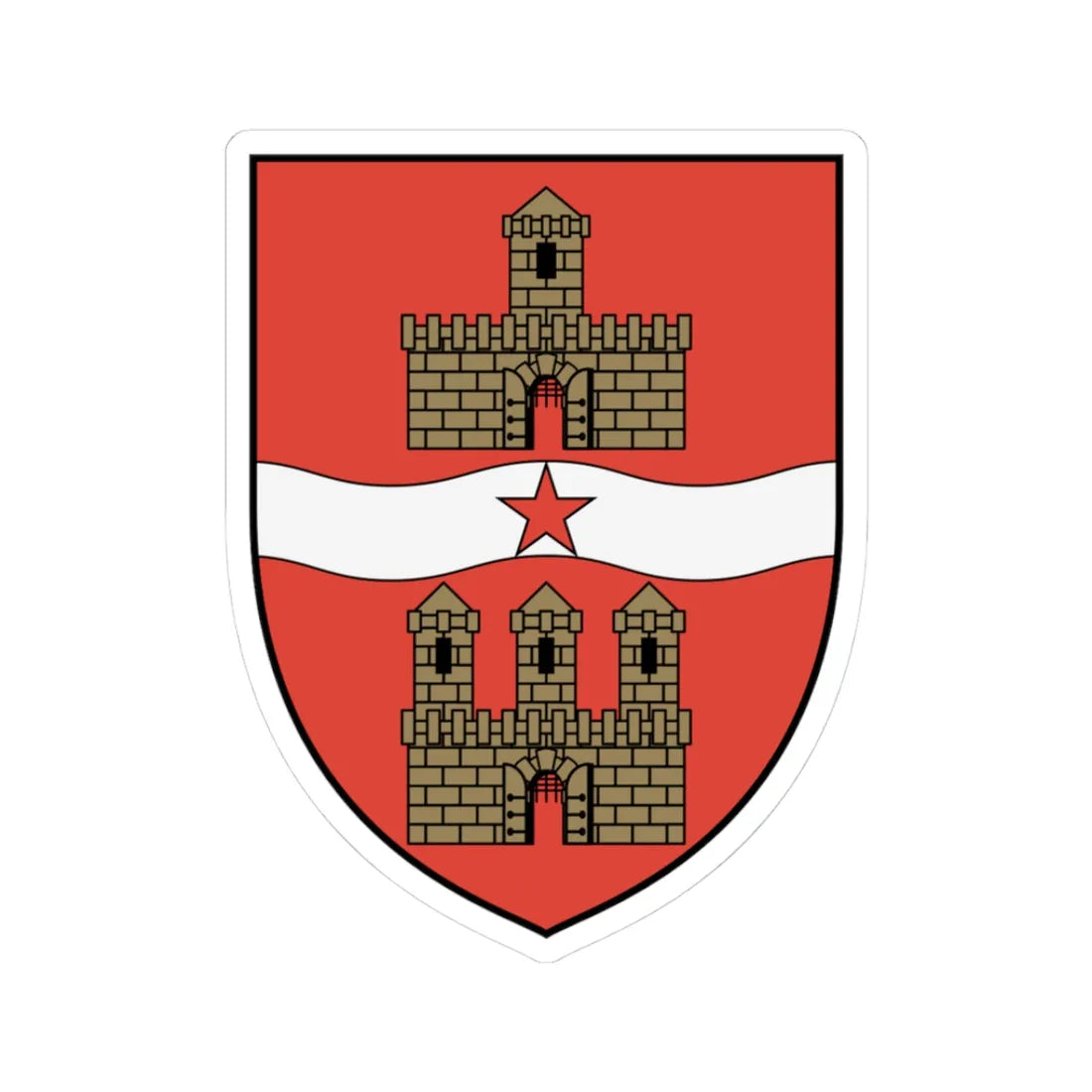 Coa Hungary Town Budapest History (Hungary) (Coat of Arms) STICKER Vinyl Kiss-Cut Decal 3 Inch White - The Sticker Space