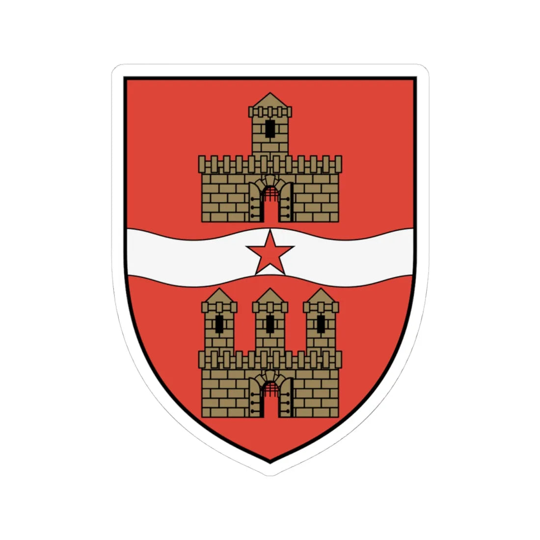 Coa Hungary Town Budapest History (Hungary) (Coat of Arms) STICKER Vinyl Kiss-Cut Decal 4 Inch White - The Sticker Space