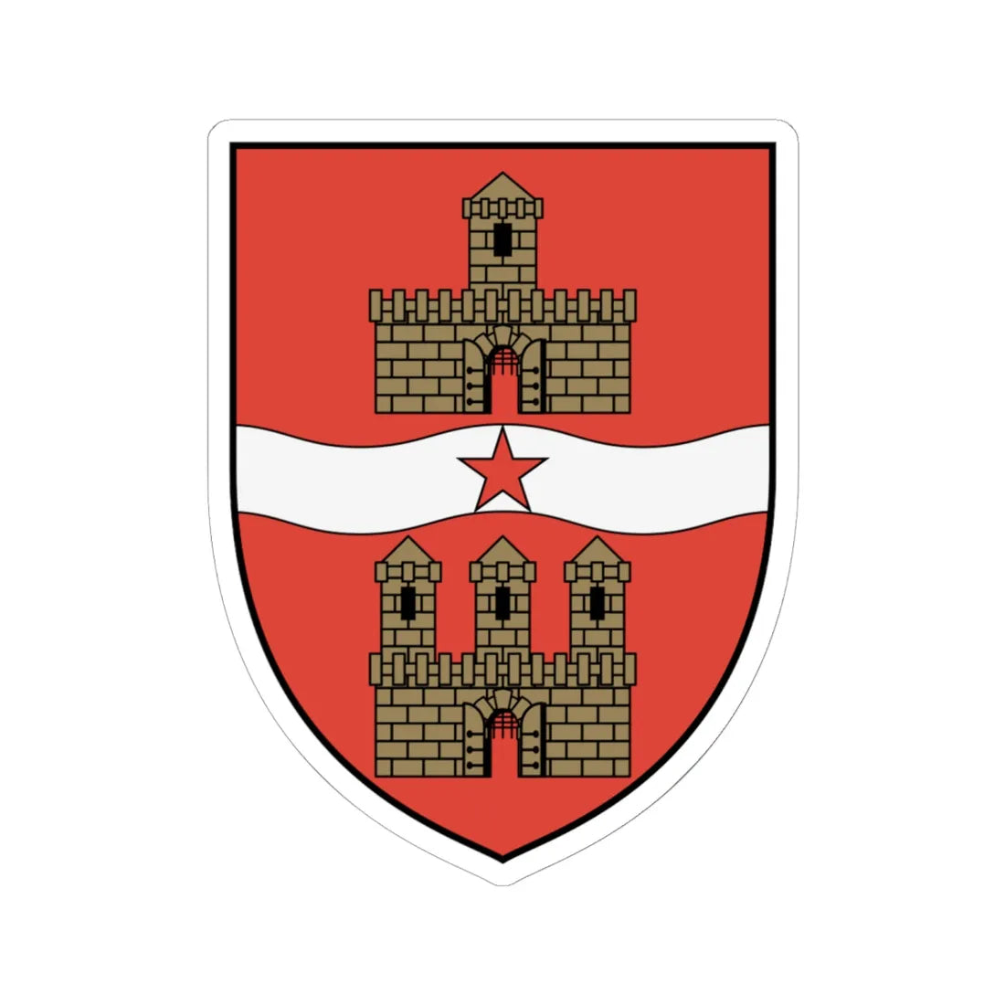 Coa Hungary Town Budapest History (Hungary) (Coat of Arms) STICKER Vinyl Kiss-Cut Decal 6 Inch White - The Sticker Space