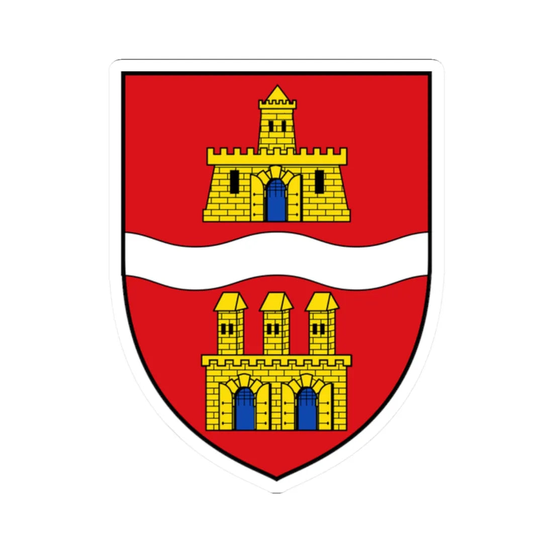 Coa Hungary Town Budapest (Hungary) (Coat of Arms) STICKER Vinyl Kiss-Cut Decal 2 Inch White - The Sticker Space