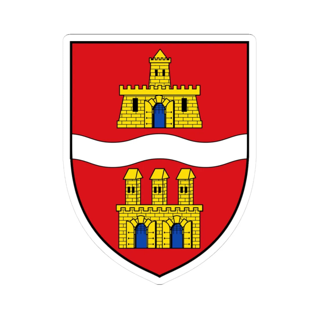 Coa Hungary Town Budapest (Hungary) (Coat of Arms) STICKER Vinyl Kiss-Cut Decal 3 Inch White - The Sticker Space