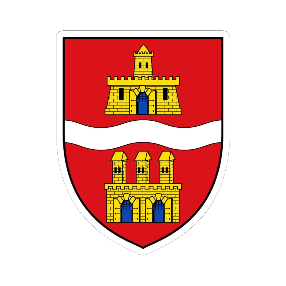 Coa Hungary Town Budapest (Hungary) (Coat of Arms) STICKER Vinyl Kiss-Cut Decal 4 Inch White - The Sticker Space