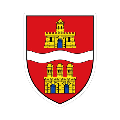 Coa Hungary Town Budapest (Hungary) (Coat of Arms) STICKER Vinyl Kiss-Cut Decal 4 Inch White - The Sticker Space