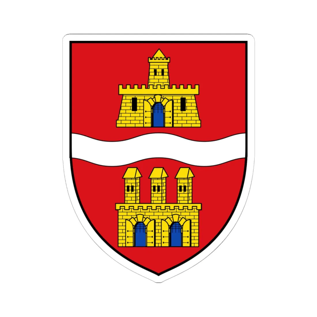 Coa Hungary Town Budapest (Hungary) (Coat of Arms) STICKER Vinyl Kiss-Cut Decal 6 Inch White - The Sticker Space