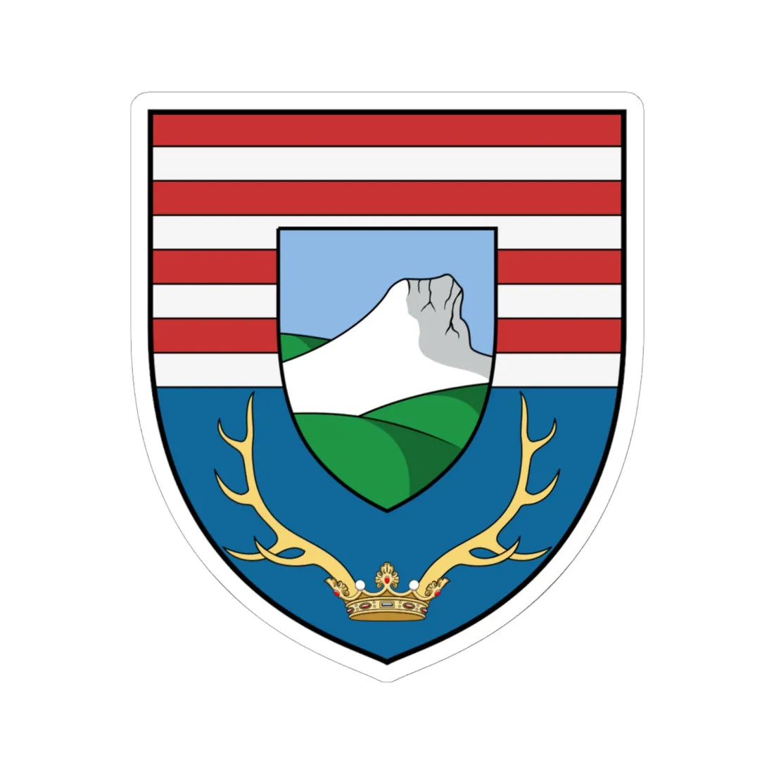 Coa Hungary Town Budaörs (Hungary) (Coat of Arms) STICKER Vinyl Kiss-Cut Decal 6 Inch White - The Sticker Space