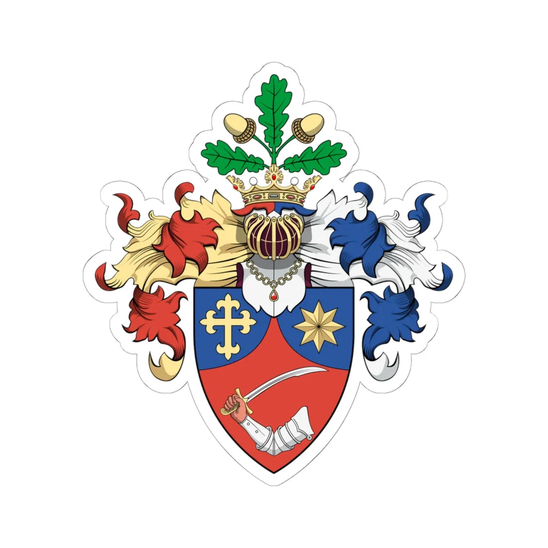 Coa Hungary Town Csertő big (Hungary) (Coat of Arms) STICKER Vinyl Kiss-Cut Decal 6 Inch White - The Sticker Space