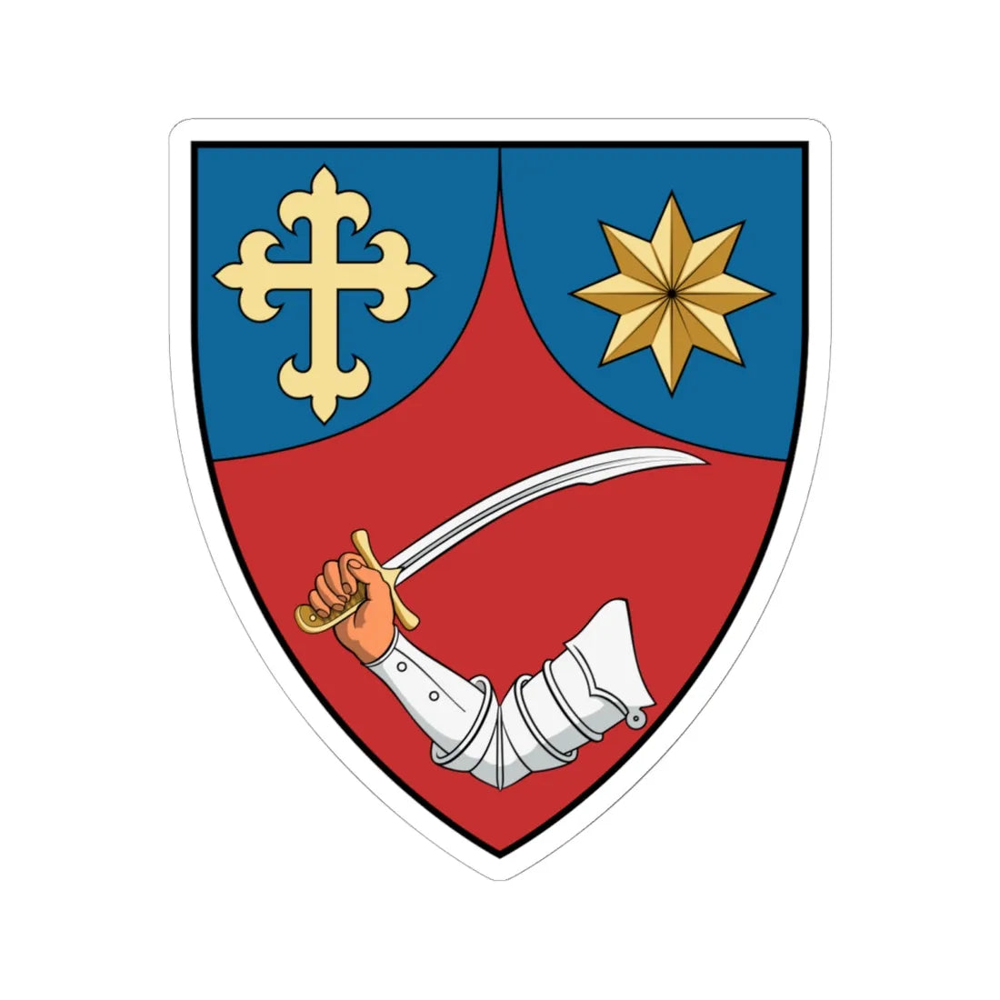 Coa Hungary Town Csertő (Hungary) (Coat of Arms) STICKER Vinyl Kiss-Cut Decal 6 Inch White - The Sticker Space