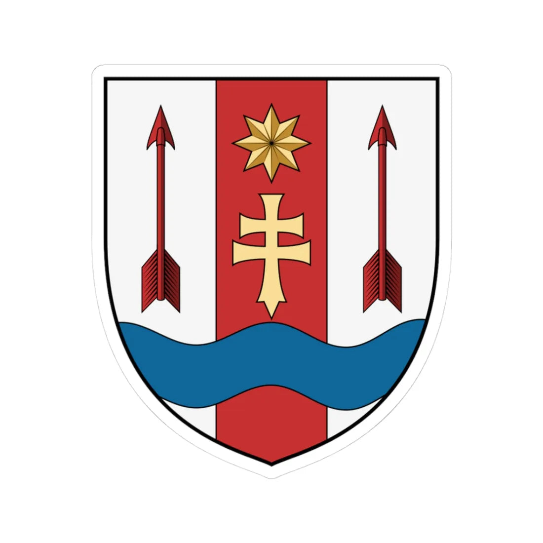 Coa Hungary Town Csép (Hungary) (Coat of Arms) STICKER Vinyl Kiss-Cut Decal 3 Inch White - The Sticker Space