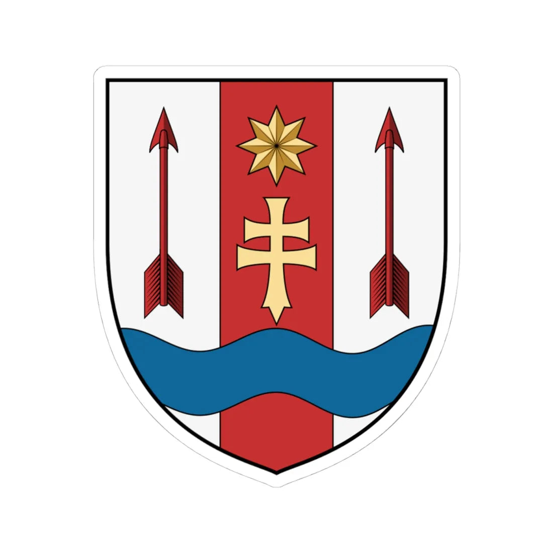 Coa Hungary Town Csép (Hungary) (Coat of Arms) STICKER Vinyl Kiss-Cut Decal 4 Inch White - The Sticker Space