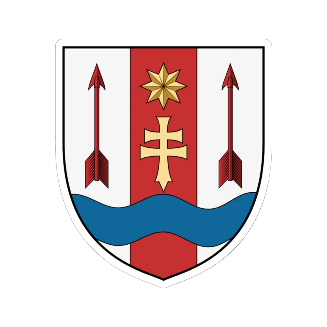 Coa Hungary Town Csép (Hungary) (Coat of Arms) STICKER Vinyl Kiss-Cut Decal 6 Inch White - The Sticker Space