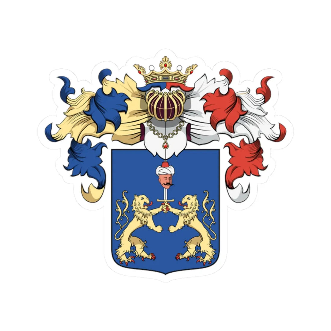 Coa Hungary Town Derecske big (Hungary) (Coat of Arms) STICKER Vinyl Kiss-Cut Decal 2 Inch White - The Sticker Space