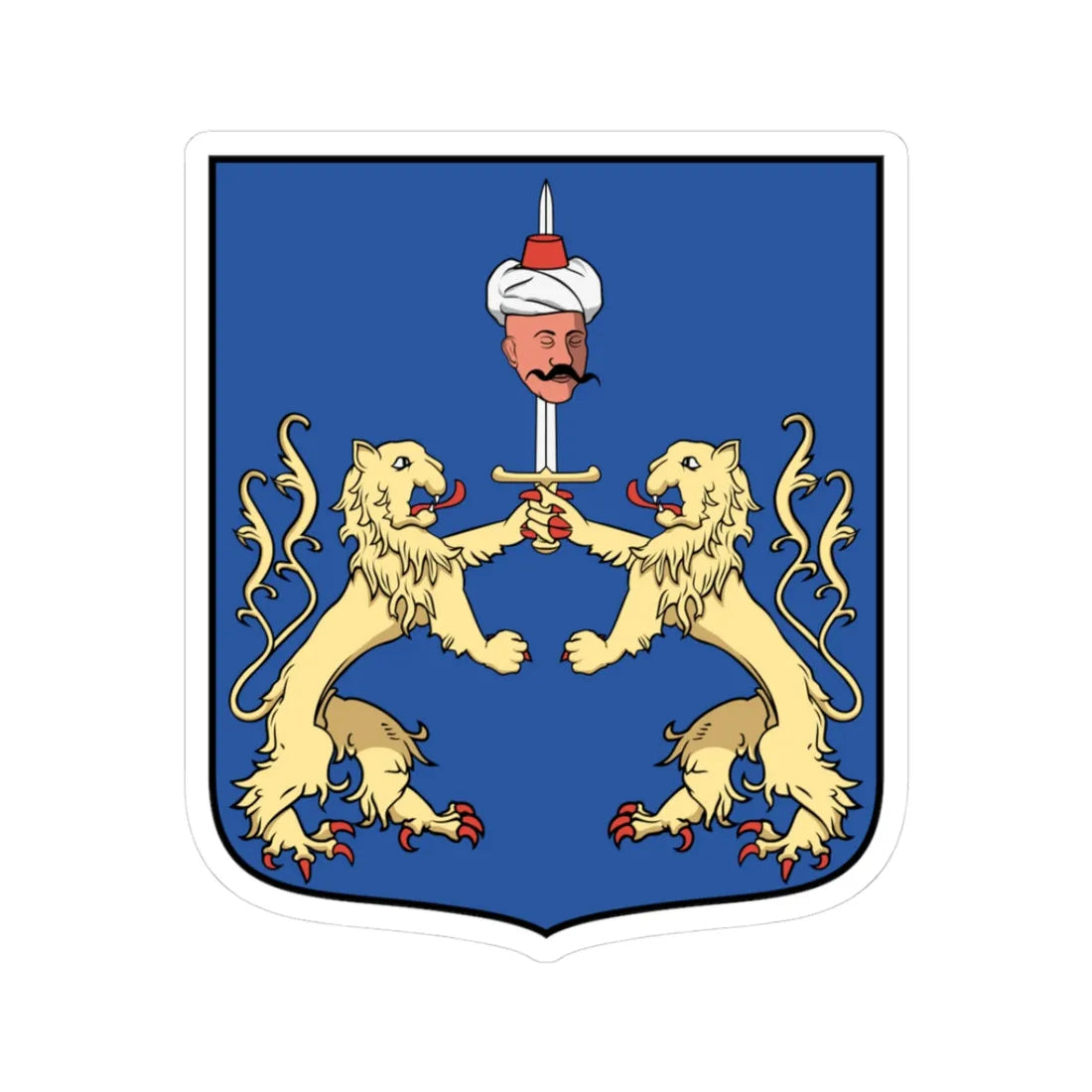 Coa Hungary Town Derecske (Hungary) (Coat of Arms) STICKER Vinyl Kiss-Cut Decal 3 Inch White - The Sticker Space