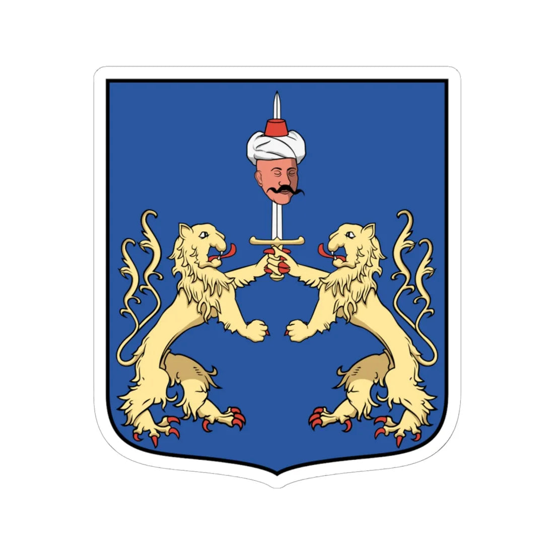 Coa Hungary Town Derecske (Hungary) (Coat of Arms) STICKER Vinyl Kiss-Cut Decal 6 Inch White - The Sticker Space