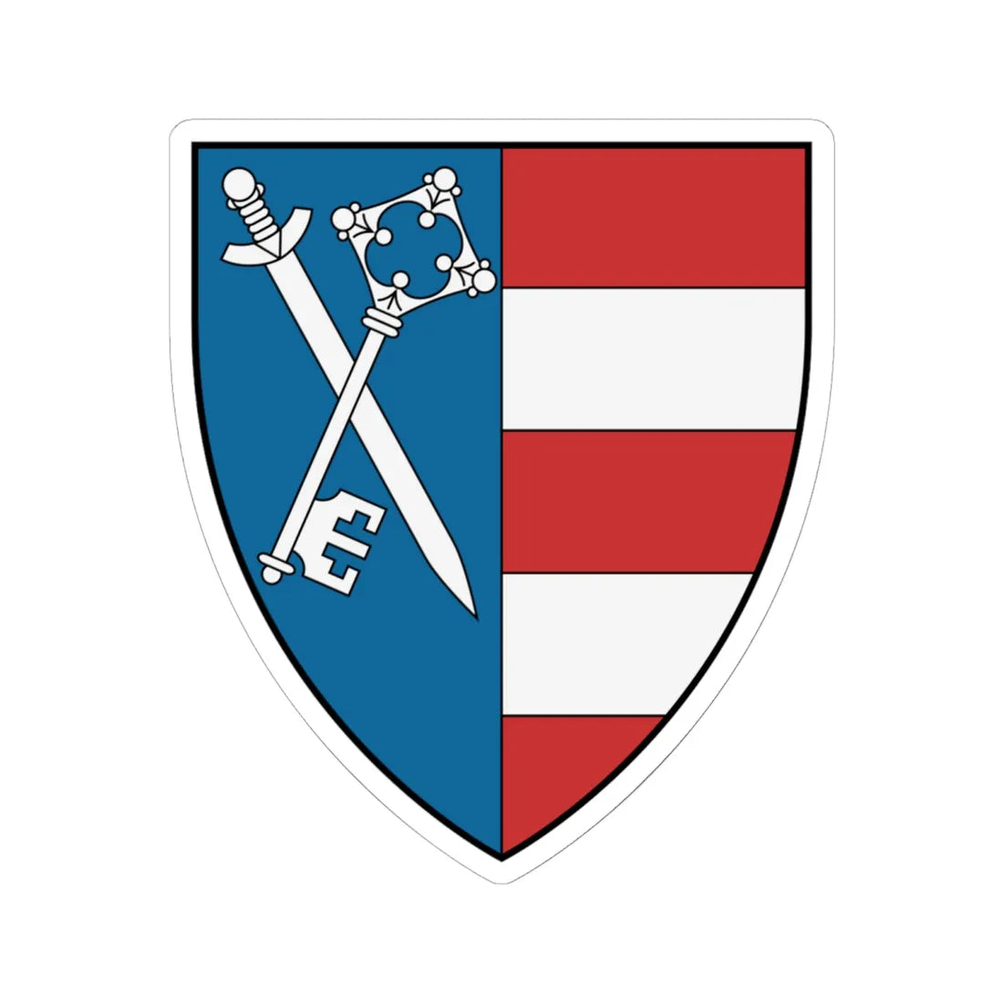 Coa Hungary Town Detek (Hungary) (Coat of Arms) STICKER Vinyl Kiss-Cut Decal 6 Inch White - The Sticker Space