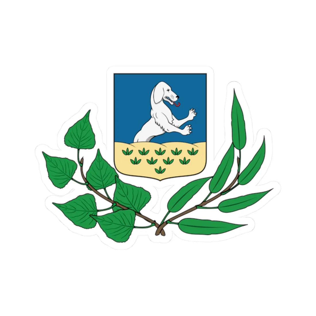 Coa Hungary Town Ebes big (Hungary) (Coat of Arms) STICKER Vinyl Kiss-Cut Decal 2 Inch White - The Sticker Space