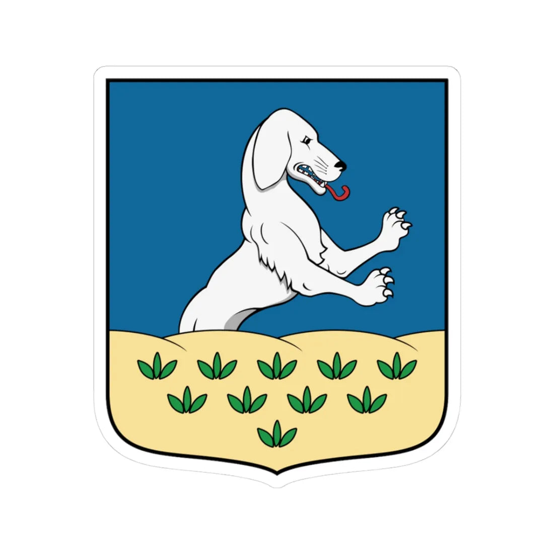 Coa Hungary Town Ebes (Hungary) (Coat of Arms) STICKER Vinyl Kiss-Cut Decal 3 Inch White - The Sticker Space