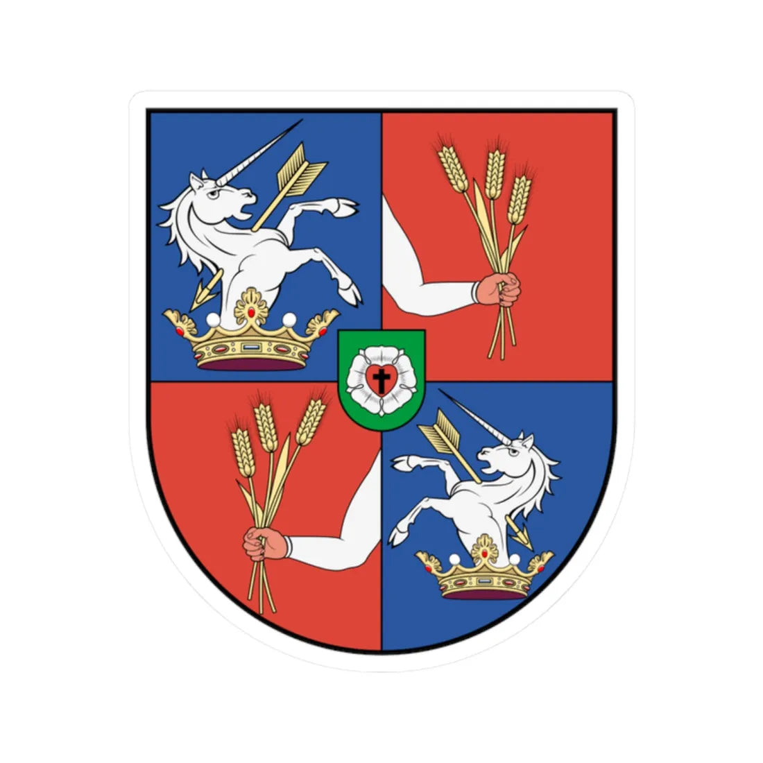 Coa Hungary Town Ecseny (Hungary) (Coat of Arms) STICKER Vinyl Kiss-Cut Decal 2 Inch White - The Sticker Space