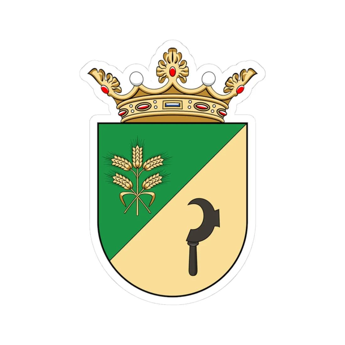 Coa Hungary Town Emőd (Hungary) (Coat of Arms) STICKER Vinyl Kiss-Cut Decal 3 Inch White - The Sticker Space