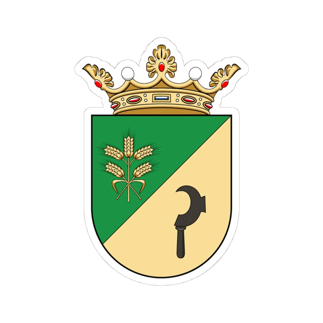 Coa Hungary Town Emőd (Hungary) (Coat of Arms) STICKER Vinyl Kiss-Cut Decal 4 Inch White - The Sticker Space