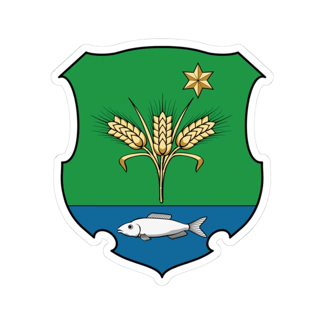 Coa Hungary Town Geszteréd (Hungary) (Coat of Arms) STICKER Vinyl Kiss-Cut Decal 3 Inch White - The Sticker Space