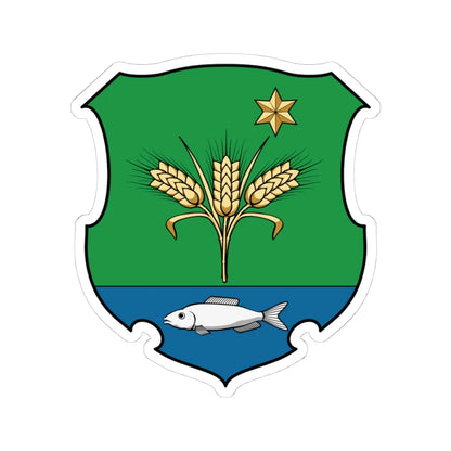 Coa Hungary Town Geszteréd (Hungary) (Coat of Arms) STICKER Vinyl Kiss-Cut Decal 4 Inch White - The Sticker Space