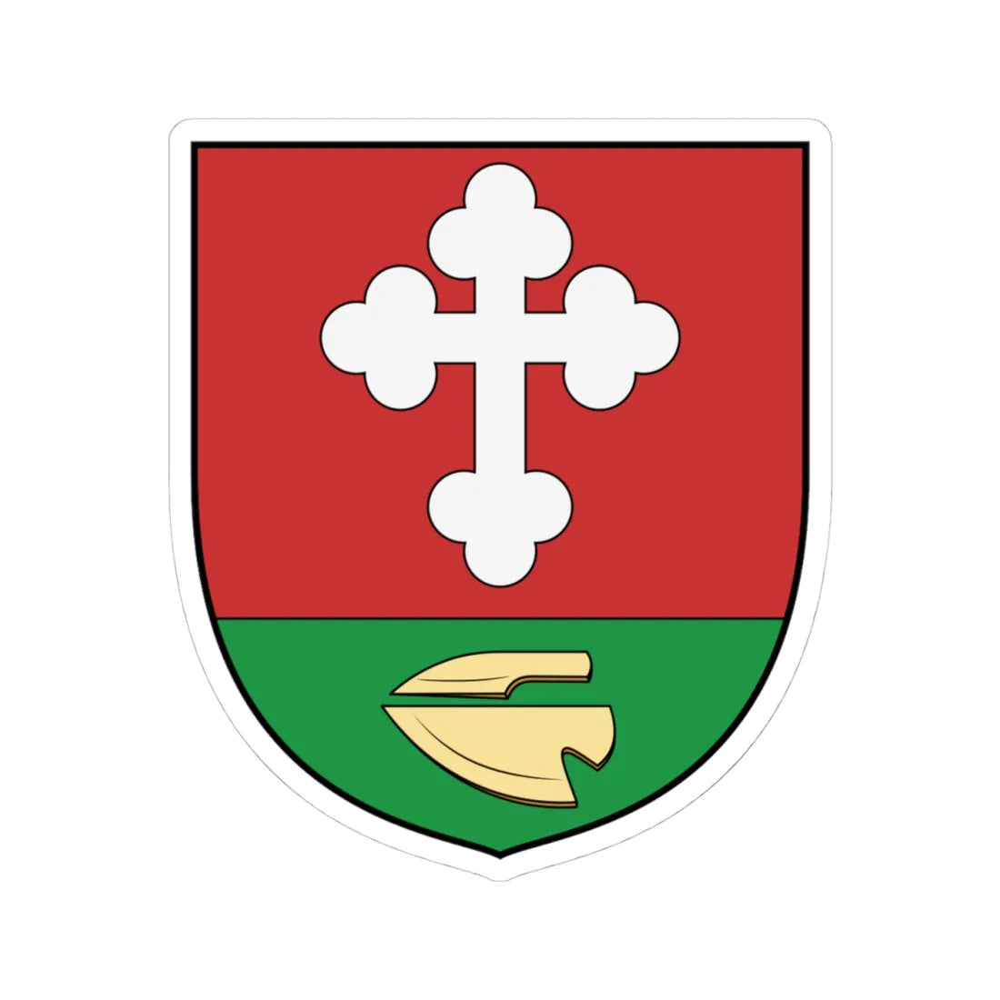 Coa Hungary Town Györe (Hungary) (Coat of Arms) STICKER Vinyl Kiss-Cut Decal 4 Inch White - The Sticker Space
