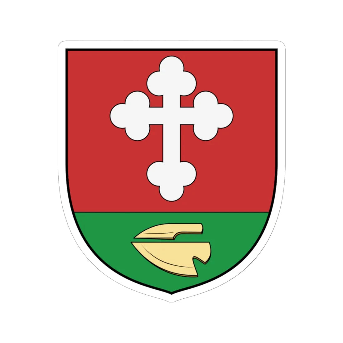 Coa Hungary Town Györe (Hungary) (Coat of Arms) STICKER Vinyl Kiss-Cut Decal 6 Inch White - The Sticker Space