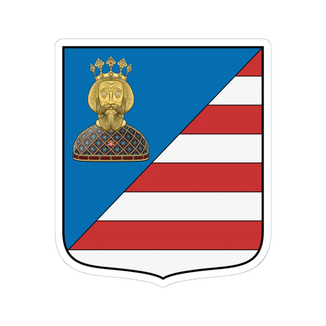 Coa Hungary Town Halásztelek (Hungary) (Coat of Arms) STICKER Vinyl Kiss-Cut Decal 6 Inch White - The Sticker Space