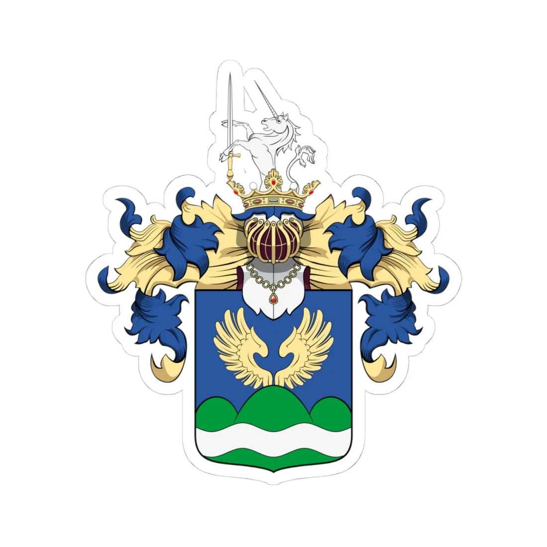 Coa Hungary Town Hernádbűd big (Hungary) (Coat of Arms) STICKER Vinyl Kiss-Cut Decal 4 Inch White - The Sticker Space