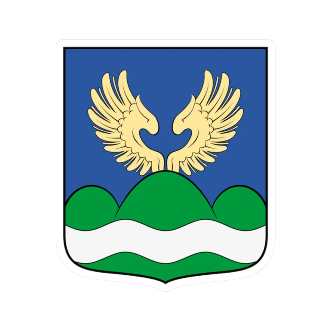 Coa Hungary Town Hernádbűd (Hungary) (Coat of Arms) STICKER Vinyl Kiss-Cut Decal 2 Inch White - The Sticker Space