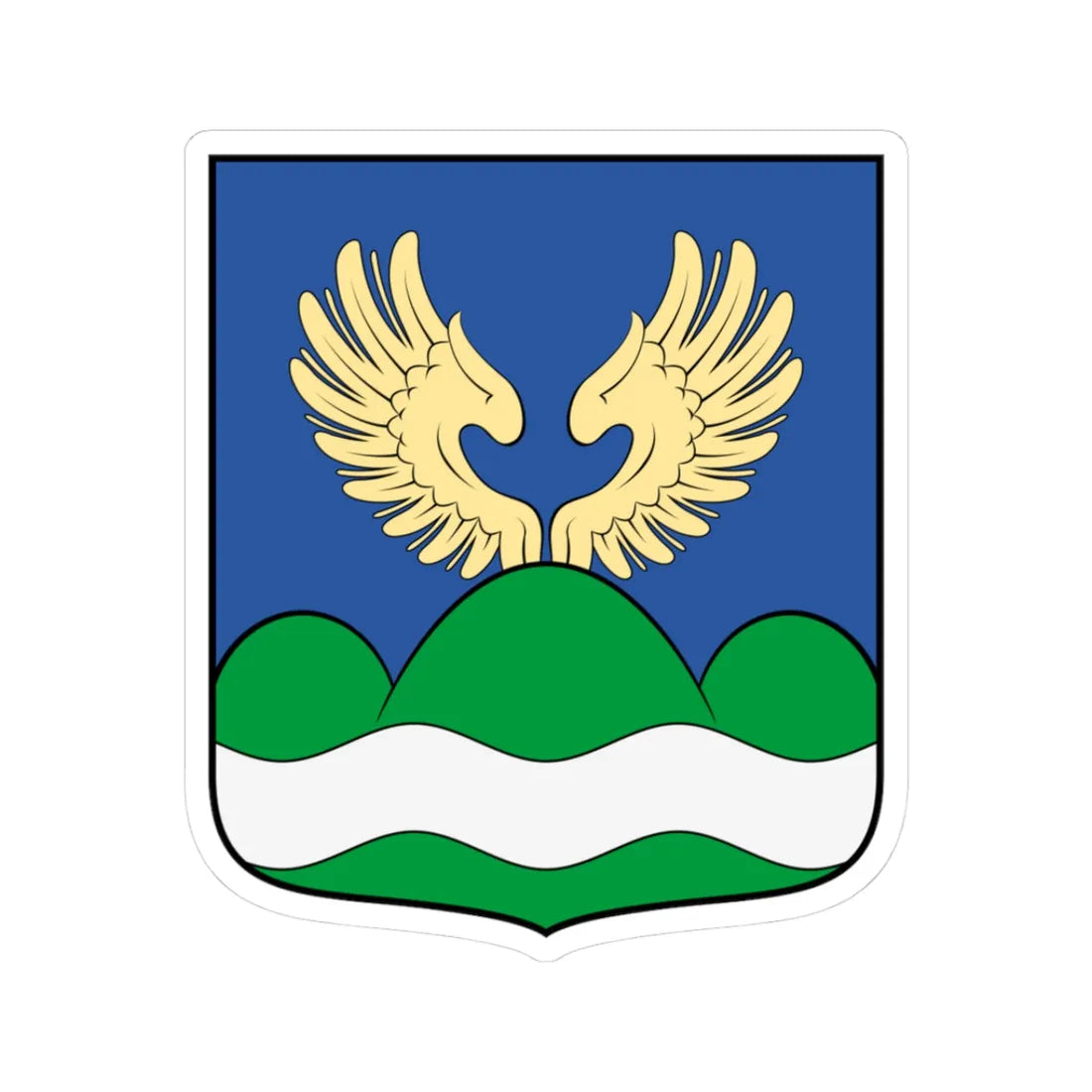 Coa Hungary Town Hernádbűd (Hungary) (Coat of Arms) STICKER Vinyl Kiss-Cut Decal 3 Inch White - The Sticker Space