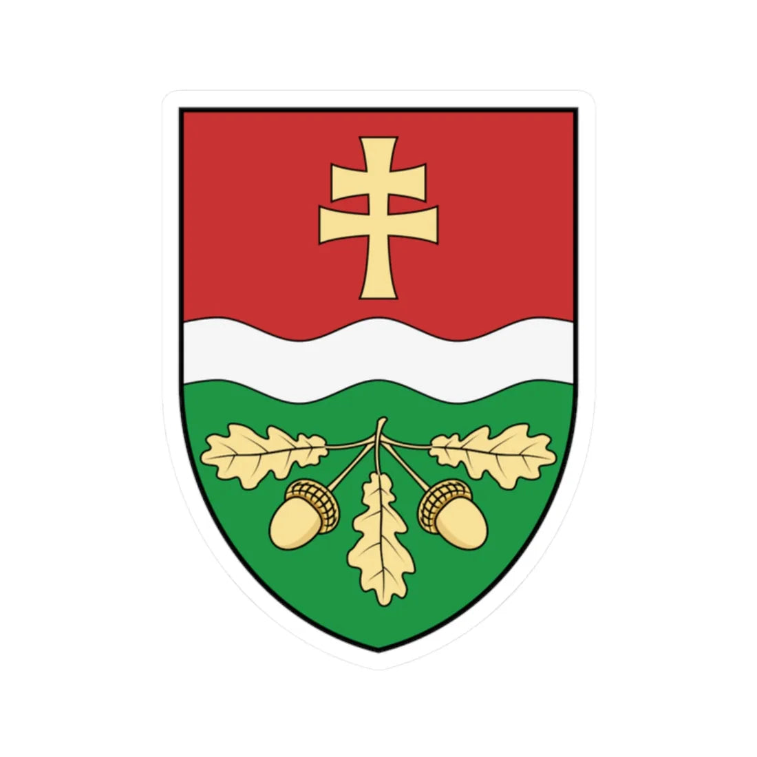 Coa Hungary Town Hetyefő (Hungary) (Coat of Arms) STICKER Vinyl Kiss-Cut Decal 2 Inch White - The Sticker Space