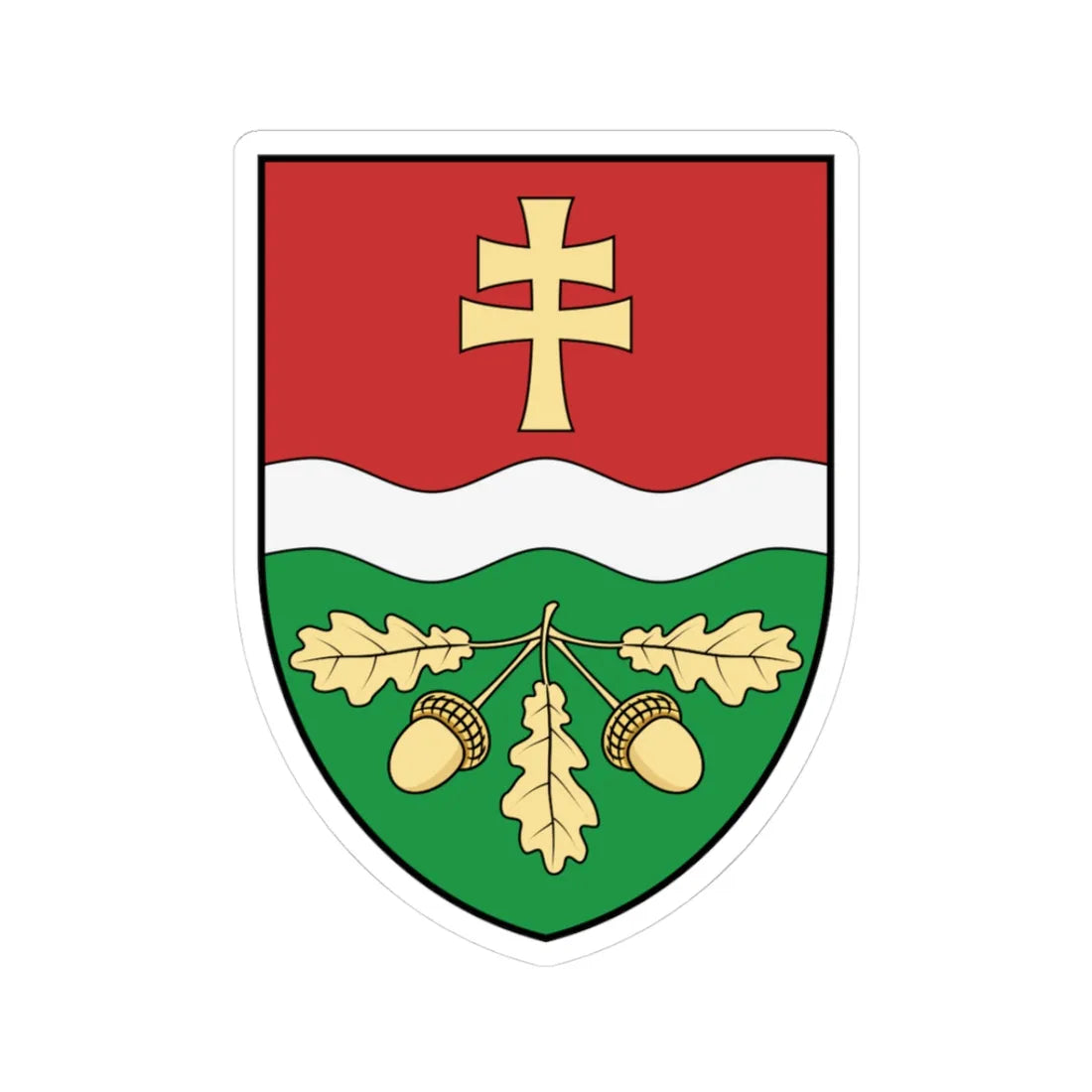 Coa Hungary Town Hetyefő (Hungary) (Coat of Arms) STICKER Vinyl Kiss-Cut Decal 3 Inch White - The Sticker Space
