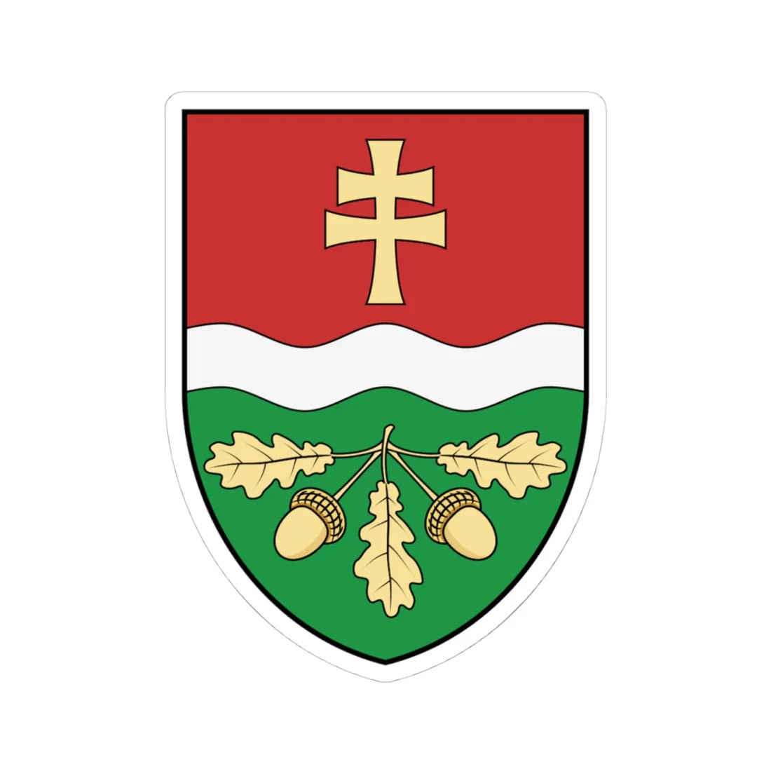 Coa Hungary Town Hetyefő (Hungary) (Coat of Arms) STICKER Vinyl Kiss-Cut Decal 4 Inch White - The Sticker Space