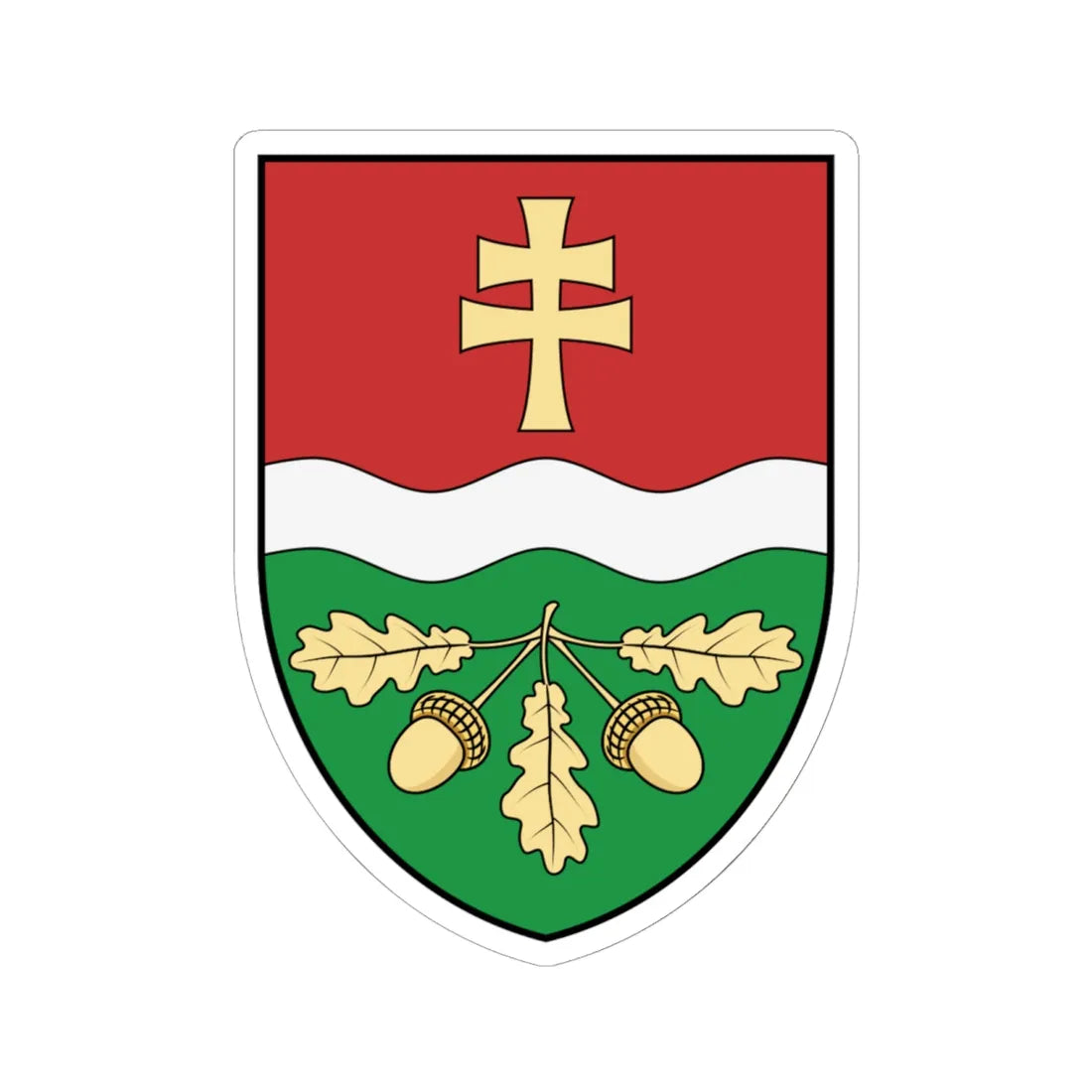 Coa Hungary Town Hetyefő (Hungary) (Coat of Arms) STICKER Vinyl Kiss-Cut Decal 6 Inch White - The Sticker Space