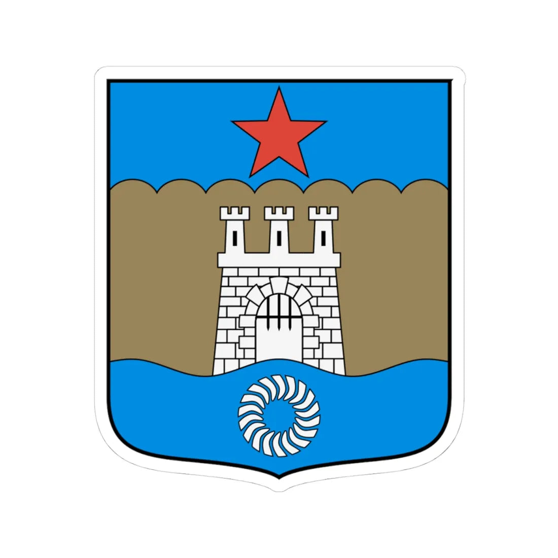 Coa Hungary Town Kaposvár History (Hungary) (Coat of Arms) STICKER Vinyl Kiss-Cut Decal 4 Inch White - The Sticker Space
