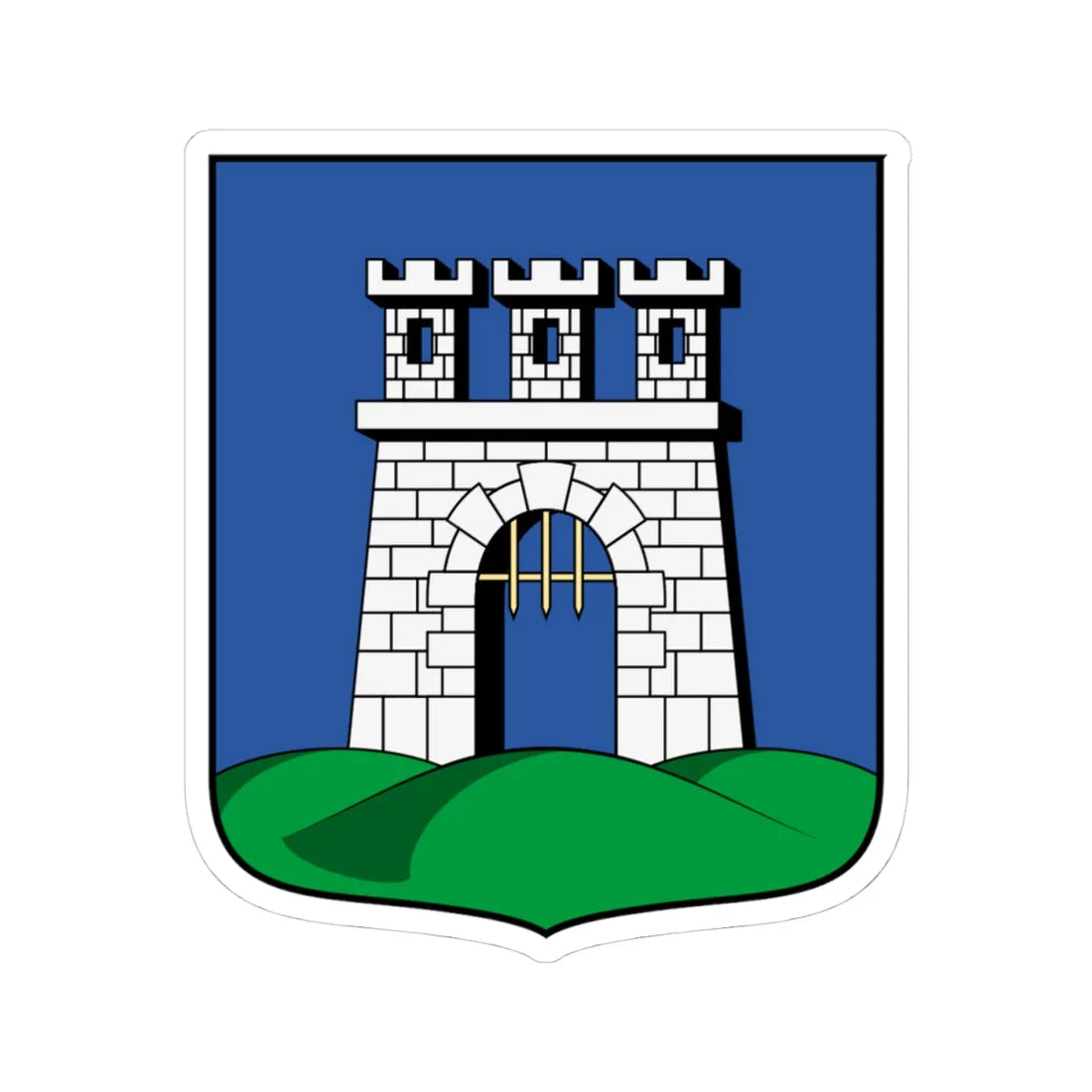 Coa Hungary Town Kaposvár (Hungary) (Coat of Arms) STICKER Vinyl Kiss-Cut Decal 4 Inch White - The Sticker Space