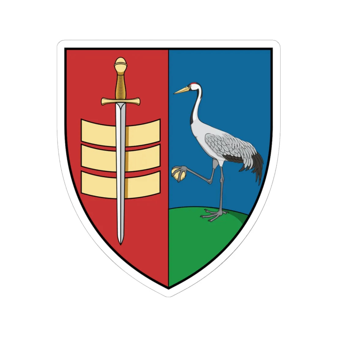 Coa Hungary Town Kardoskút (Hungary) (Coat of Arms) STICKER Vinyl Kiss-Cut Decal 6 Inch White - The Sticker Space