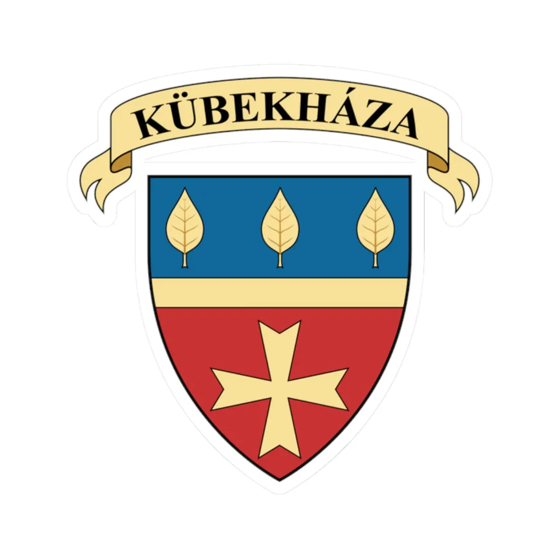 Coa Hungary Town Kübekháza (Hungary) (Coat of Arms) STICKER Vinyl Kiss-Cut Decal 2 Inch White - The Sticker Space